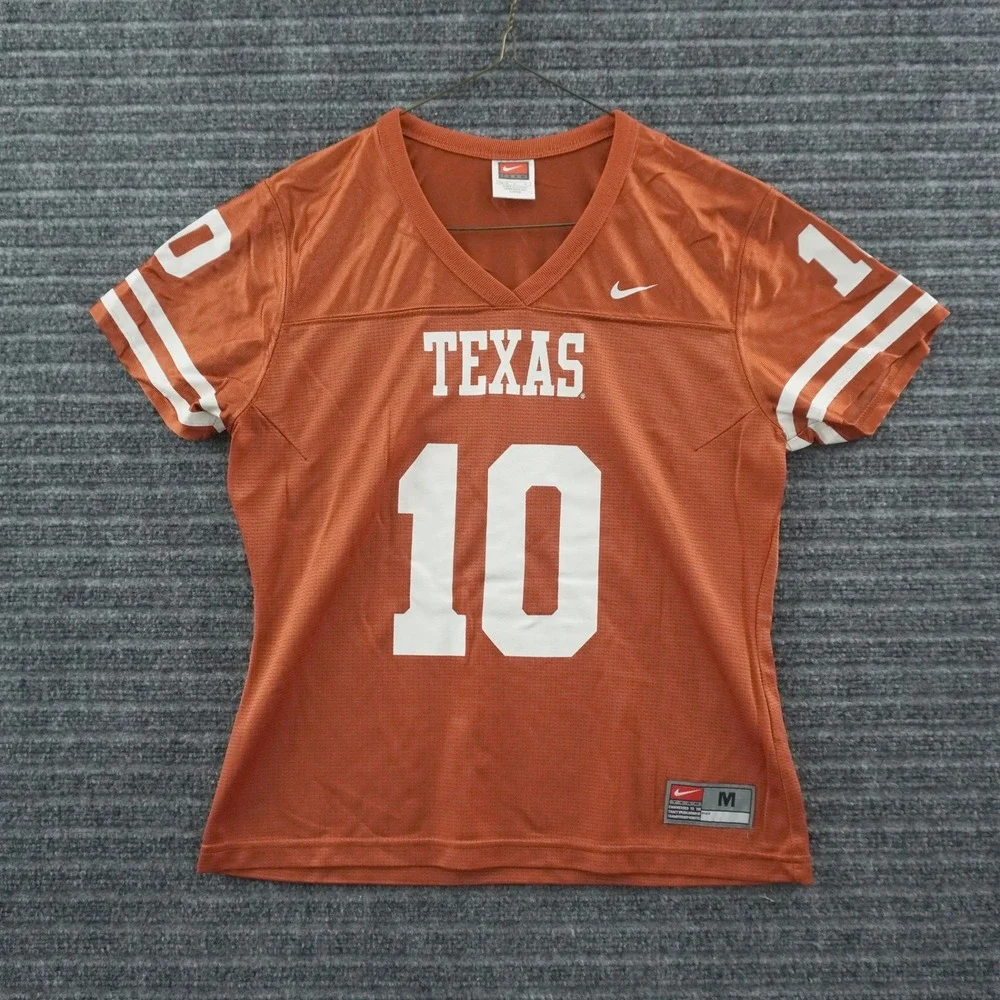 Vintage Nike Texas Longhorns Jersey Youth Medium Orange Football #10